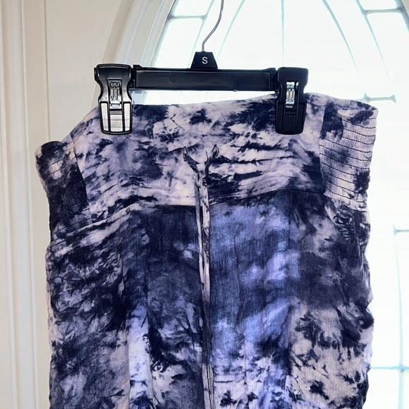 PEACE PEARLS Blue & White High Waist Wide Leg Womens Pants Size S - Picture 2 of 5